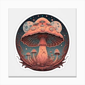 Mushroom - Sticker Canvas Print