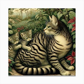 Tabby Cat 1 Purrfect Holiday Harmony AI Canvas Print