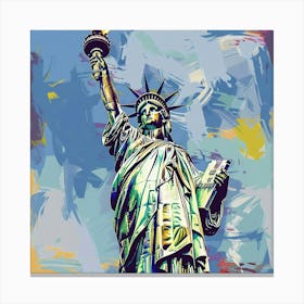 A Statue Of Liberty In New York Expressive Strok 1719923474 3 Canvas Print