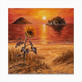 Sunset Sunflower 1 Canvas Print