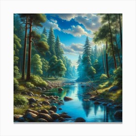 River In The Forest 6 Canvas Print