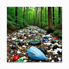 Trash In The Forest 19 Canvas Print