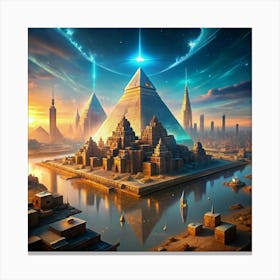 Egyptian City Canvas Print