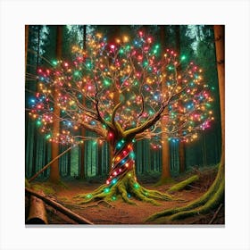 Christmas Tree In The Forest 3 Canvas Print