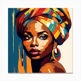 African Woman With Turban 2 Canvas Print