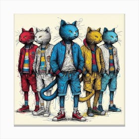 Cats Colored  Canvas Print