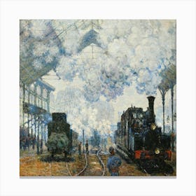 Arrival Of The Normandy Train (1877), Claude Monet Canvas Print