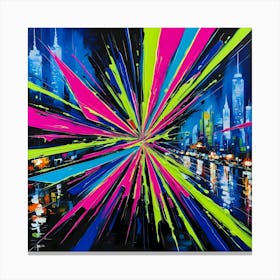 Neon Burst Canvas Print