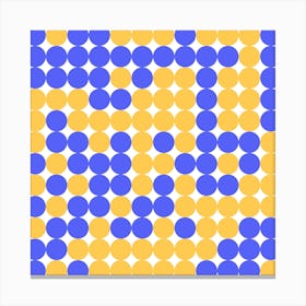 Blue And Yellow Dots Canvas Print