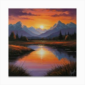 Default The Magnificent Sunset Painting Captures The Breathtak 2 Canvas Print