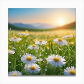 Daisies In The Meadow Canvas Print