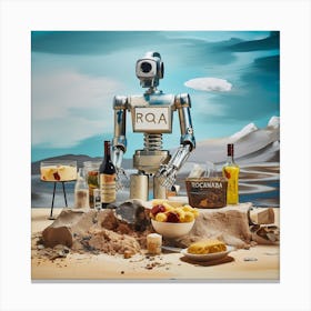 Robot In The Desert 1 Canvas Print