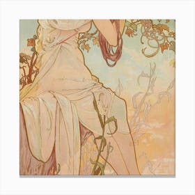 Woman Sitting On A Tree Canvas Print