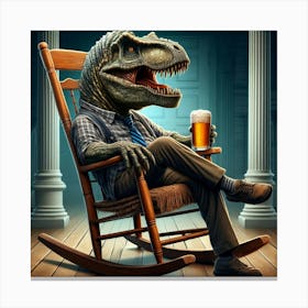 Dinosaur Rocking Chair Canvas Print