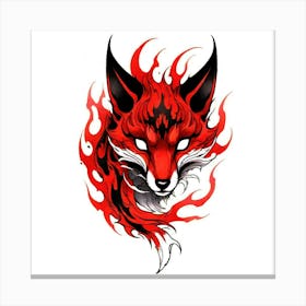 Red Fox Tattoo Canvas Print