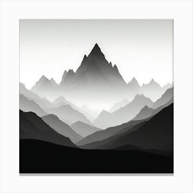 Mountain Landscape In Black And White Canvas Print