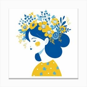 Girl With Flowers In Her Hair 2 Canvas Print