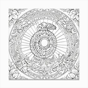 Buddhist Coloring Page Canvas Print