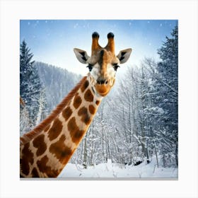 Firefly Whimsical Winter Wonderland With Cheerful Giraffe 1704 (2) Canvas Print