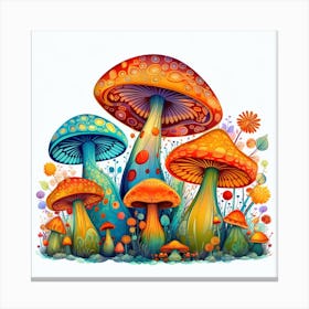 Colorful Mushrooms 2 Canvas Print