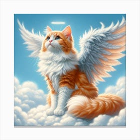 All Cat Go To Heaven 2/4 (pussy cat kitten felines fur baby lost angel wings) Canvas Print