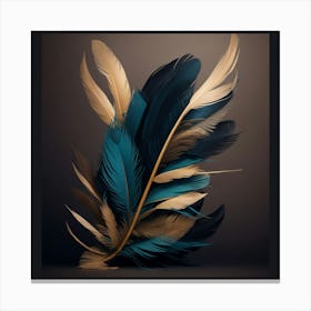 Golden Christmas Glow feather Canvas Print