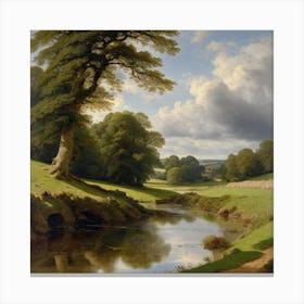 Stream In The Countryside Canvas Print