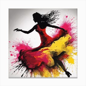 Dancer In Red Dress Canvas Print