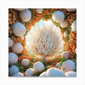 Frame Created From Daikon On Edges And Nothing In Middle Ultra Hd Realistic Vivid Colors Highly (5) Canvas Print
