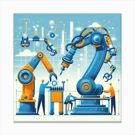 Robots In The Factory 4 Canvas Print