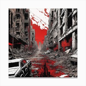 Streets of Blood Canvas Print