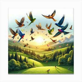 Birds In The Sky Canvas Print