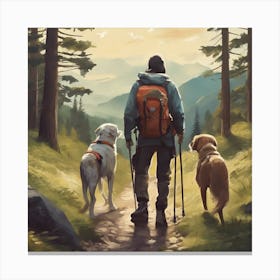 Hiking With Dogs Canvas Print