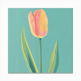 Tulip 3 Square Flower Illustration Canvas Print