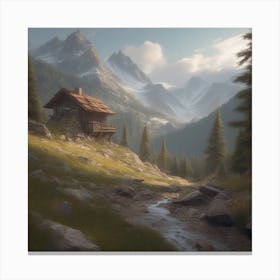 Cabin In The Mountains 7 Canvas Print