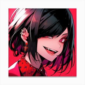 Anime Girl With Black Hair 3 Canvas Print