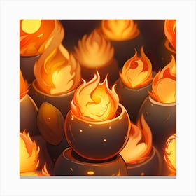 Flaming Pots Canvas Print