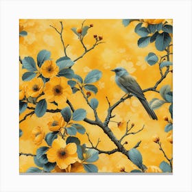 Yellow Floral Wallpaper Canvas Print