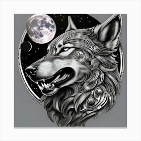 Wolf In Space 1 Canvas Print