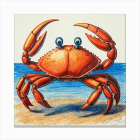 Crab On The Beach 12 Canvas Print