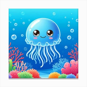 Illustration Jellyfish 5 Canvas Print