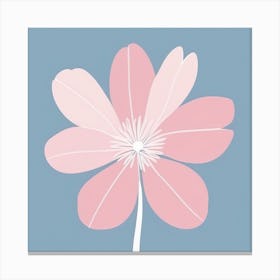 A White And Pink Flower In Minimalist Style Square Composition 460 Canvas Print