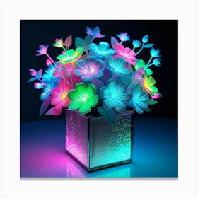 Glow In The Dark Flowers 1 Canvas Print