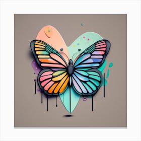 Butterfly With Heart Canvas Print