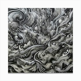 Abstract Black And White Painting Canvas Print