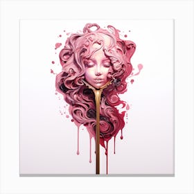 Pink Haired Girl 4 Canvas Print