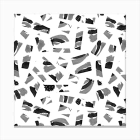 Black White Abstract Cutouts Canvas Print