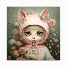 Kitty In Pink Canvas Print