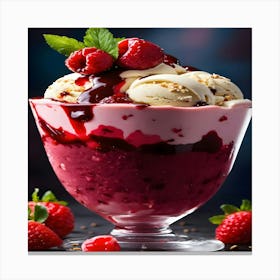 Dessert With Berries Canvas Print