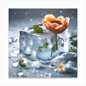 Flower On Ice 1 Canvas Print